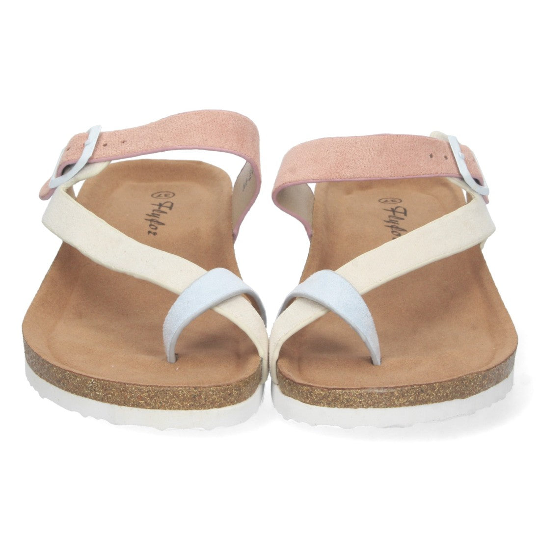 Sandalia de Cuña para Mujer,  Planta Bio, Estilo de Esclava con Hebilla - M-227C-Beige