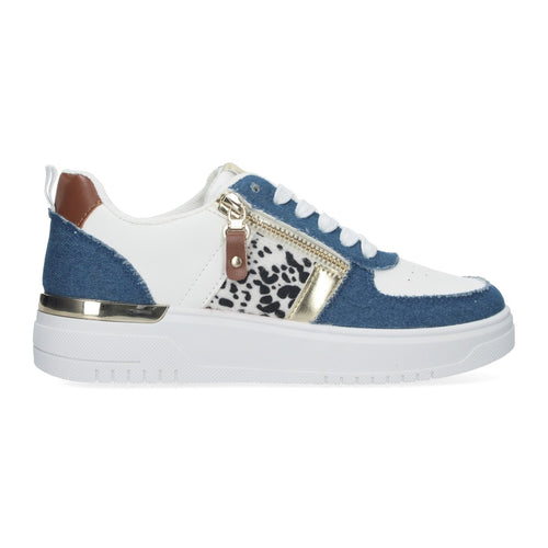 Zapatilla Negra Dorada Mujer-Azul