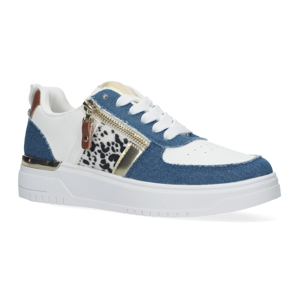 Zapatilla Blanca con Denim Azul