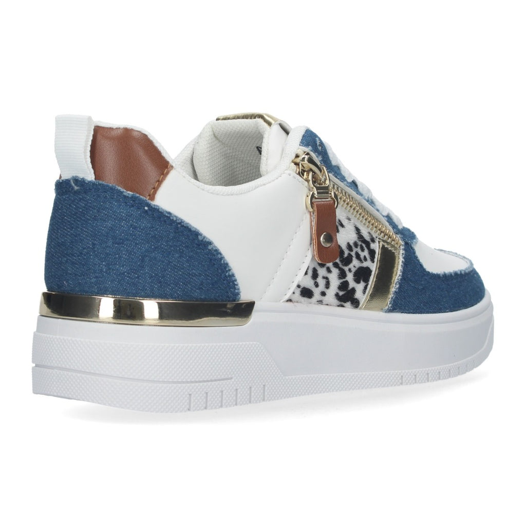 Zapatilla Blanca con Denim Azul