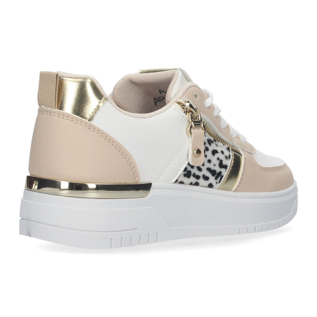 Zapatilla Beige con Detalles Dorados