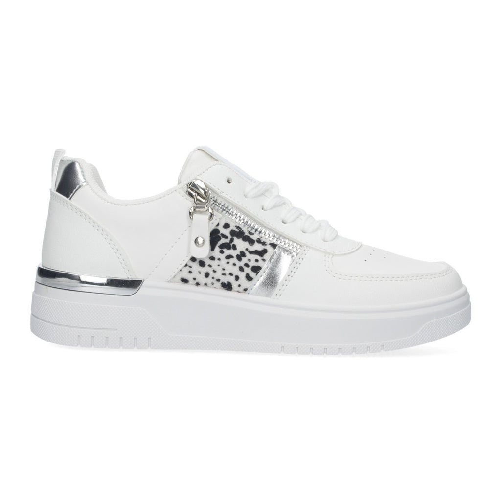 Zapatilla Blanca con Detalle Plateado