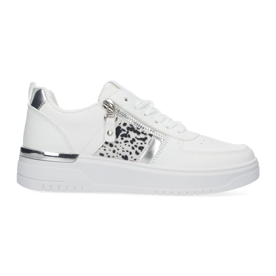 Zapatilla Blanca con Detalle Plateado