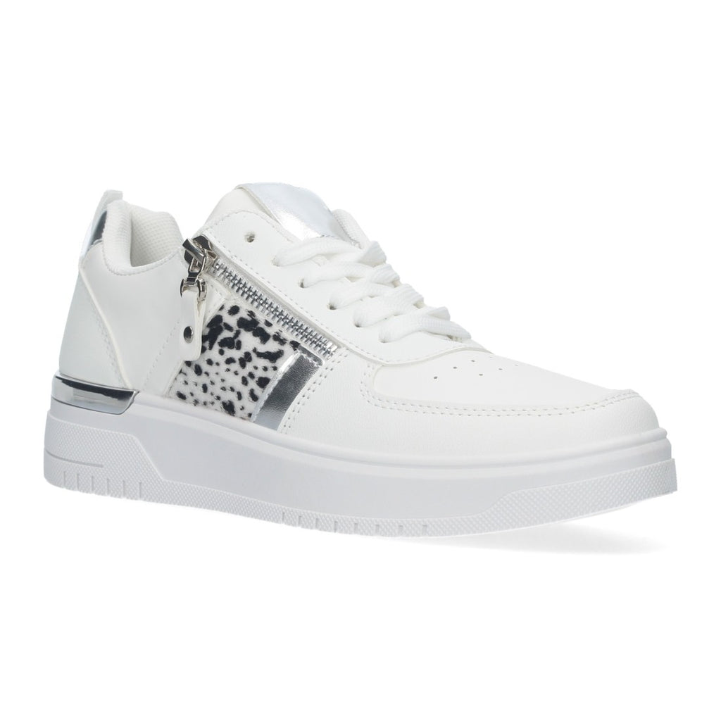 Zapatilla Blanca con Detalle Plateado