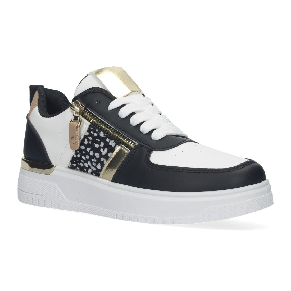 Zapatilla Negra Dorada Mujer