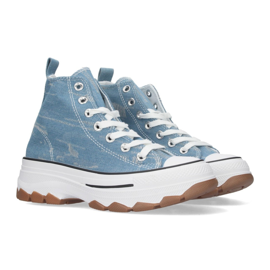 Sneaker Urbana Alta Azul Claro