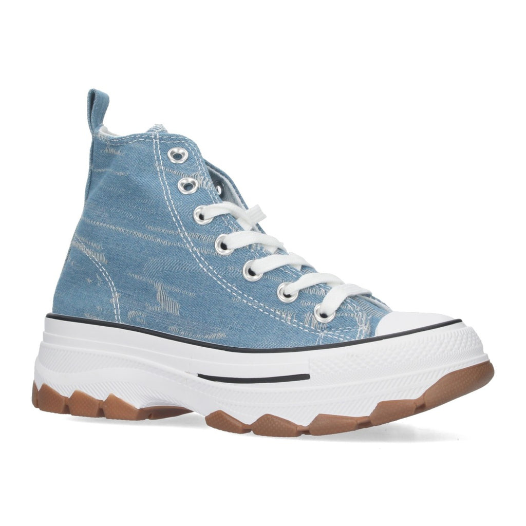 Sneaker Urbana Alta Azul Claro