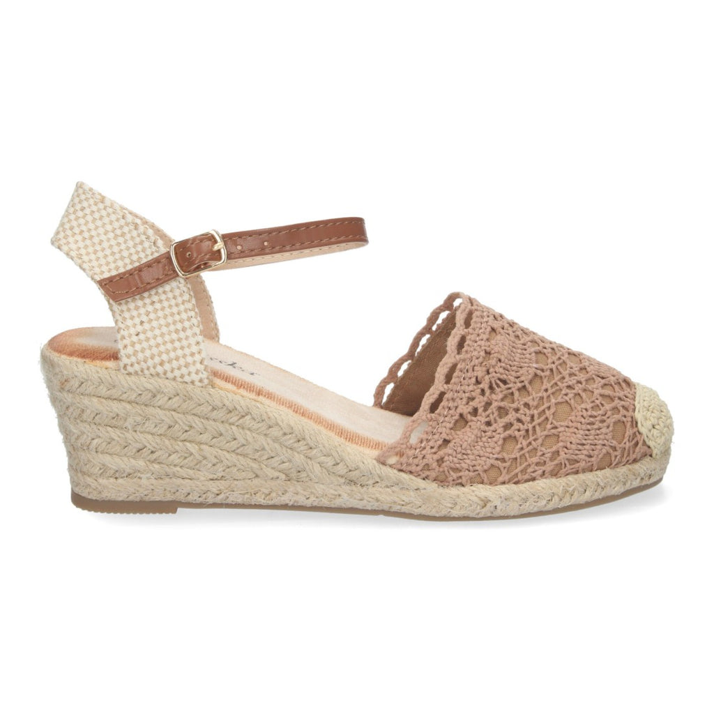 Sandalia Valenciana de Yute – Diseño Bordado y Elegante - Kaki