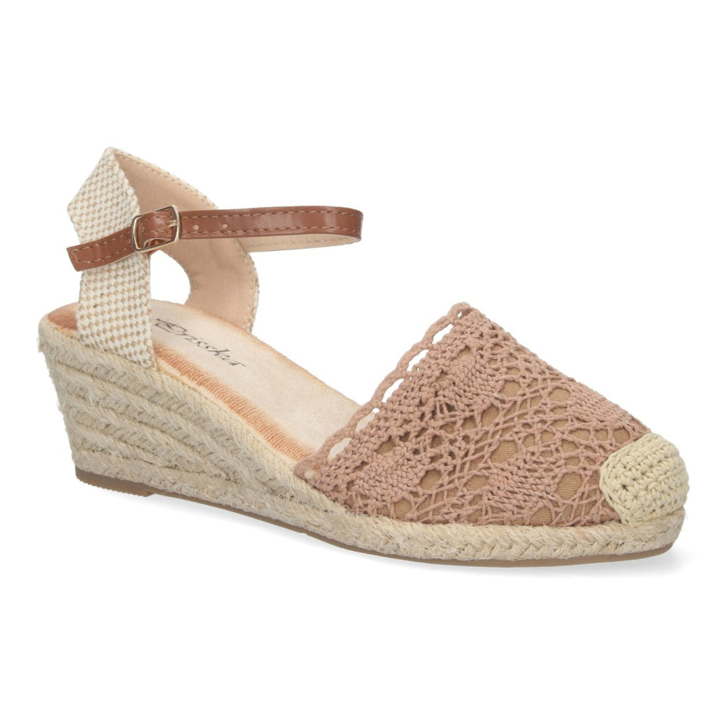 Sandalia Valenciana de Yute – Diseño Bordado y Elegante - Kaki