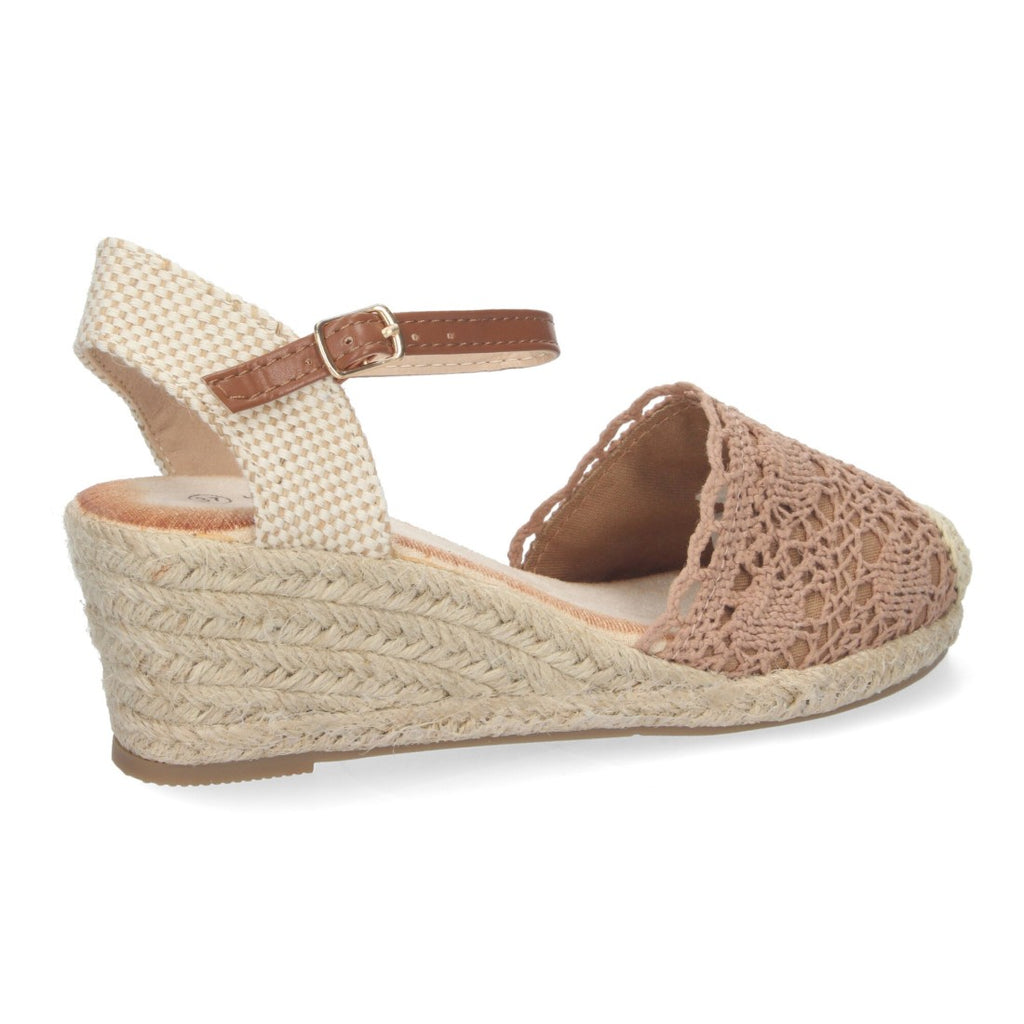 Sandalia Valenciana de Yute – Diseño Bordado y Elegante - Kaki