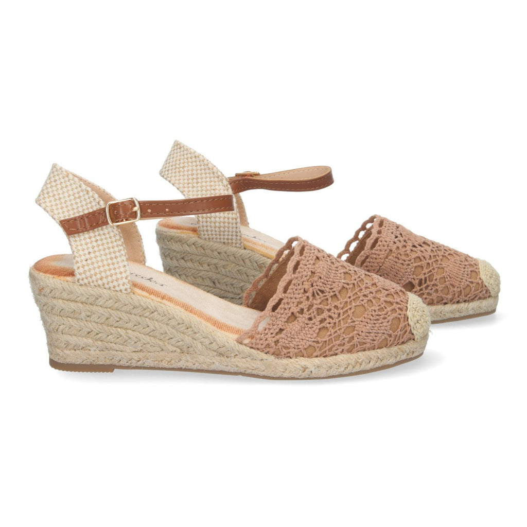 Sandalia Valenciana de Yute – Diseño Bordado y Elegante - Kaki