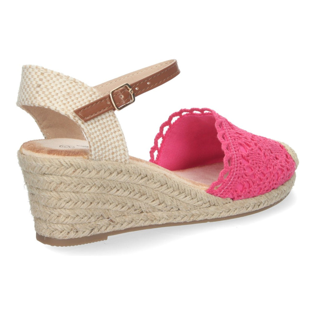 Sandalia Valenciana de Yute – Diseño Bordado y Elegante - Fucsia