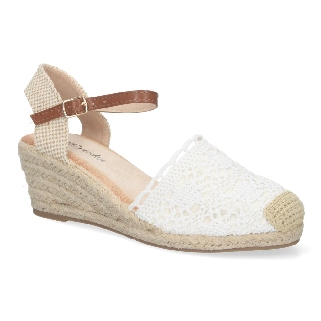 Sandalia Valenciana de Yute – Diseño Bordado y Elegante - Blanco
