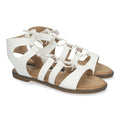 Sandalia plana  estilo Gladiadora y Suela Ligera - TF3110-Blanco