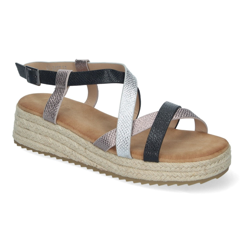 Sandalia plana Elegantes y Cómodas con Detalles Entrecruzados - CF-2457-Negro