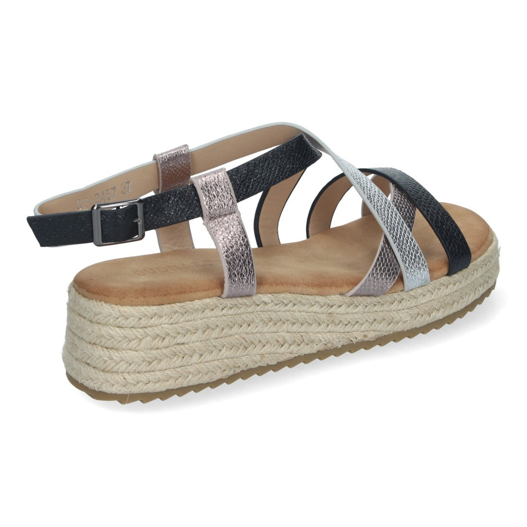 Sandalia plana Elegantes y Cómodas con Detalles Entrecruzados - CF-2457-Negro