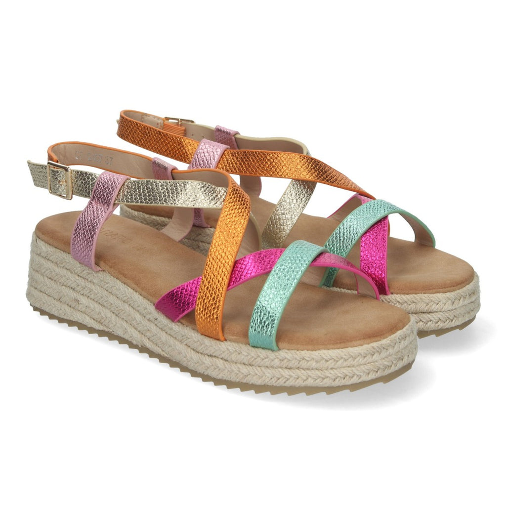 Sandalia plana Elegantes y Cómodas con Detalles Entrecruzados - CF-2457-Multi