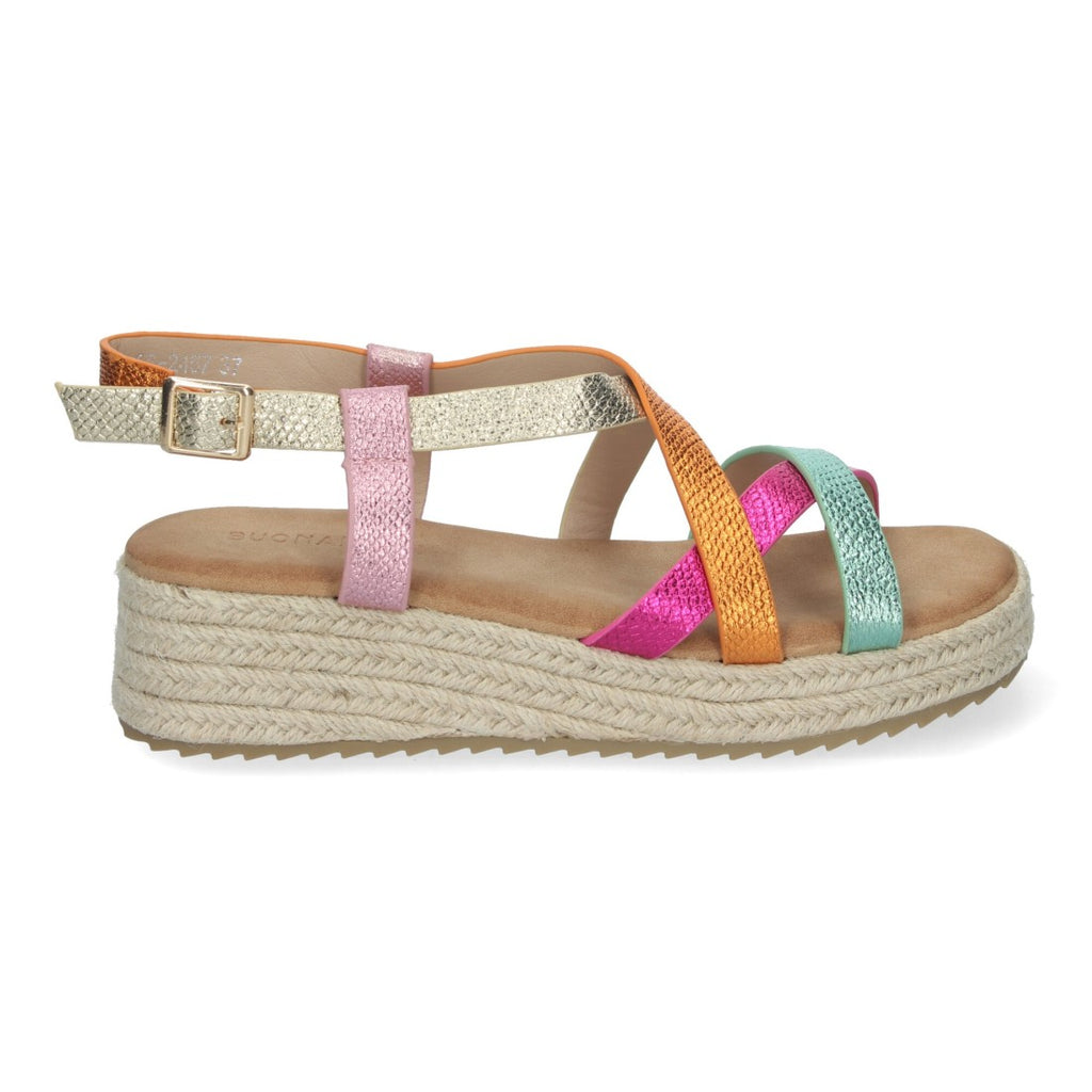 Sandalia plana Elegantes y Cómodas con Detalles Entrecruzados - CF-2457-Multi