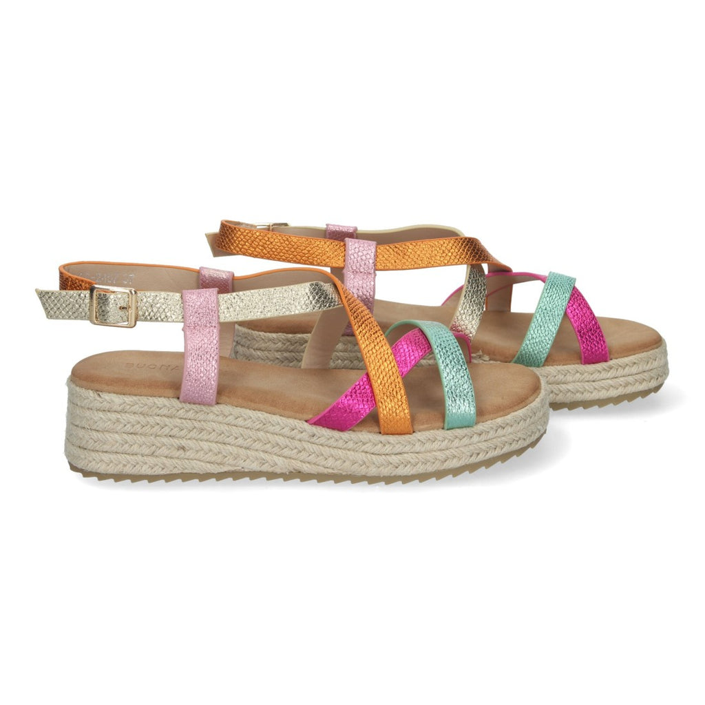 Sandalia plana Elegantes y Cómodas con Detalles Entrecruzados - CF-2457-Multi