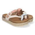 Sandalia de Plataforma de material Bio, Forradas de Yute - M-266-Beige