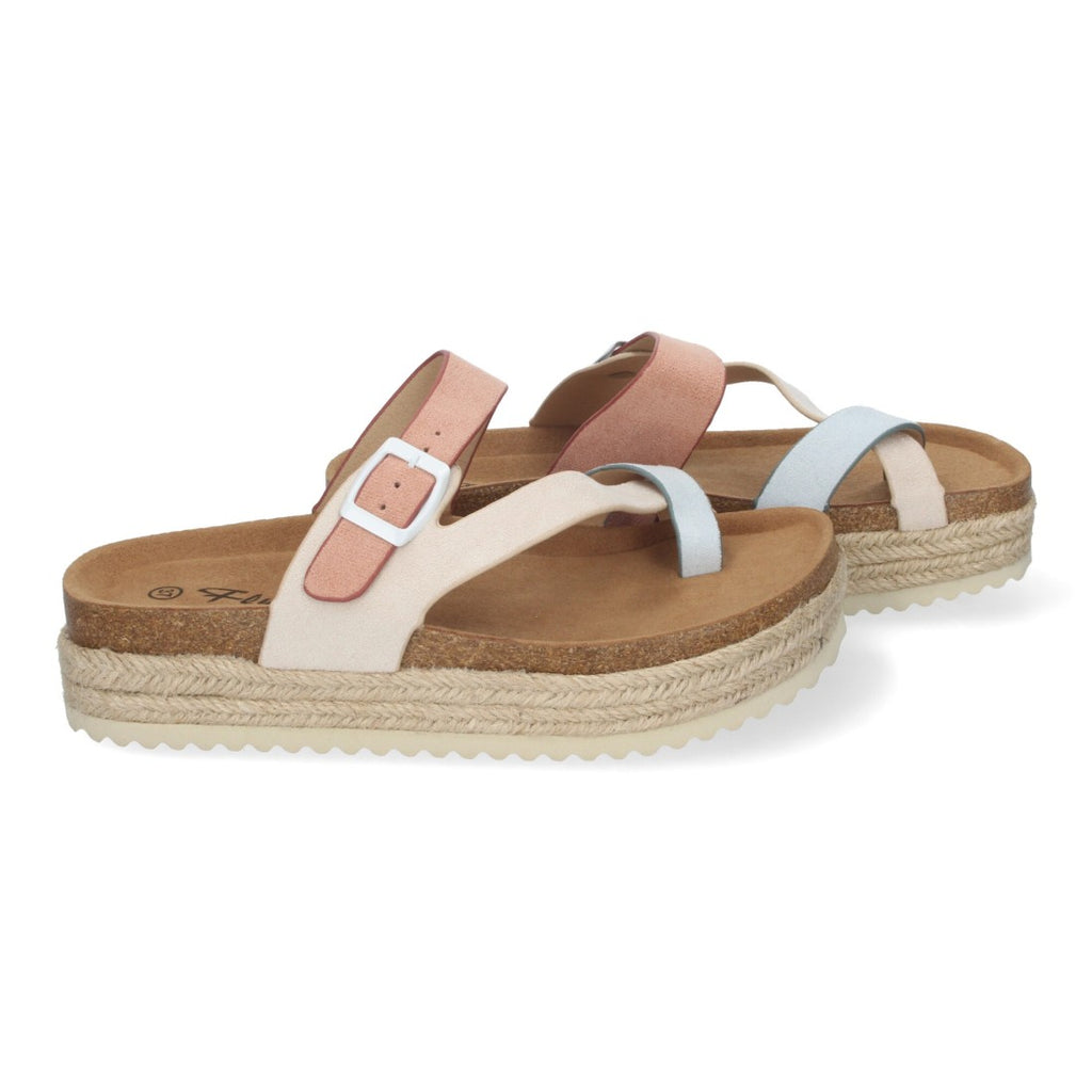 Sandalia de Plataforma de material Bio, Forradas de Yute - M-266-Beige