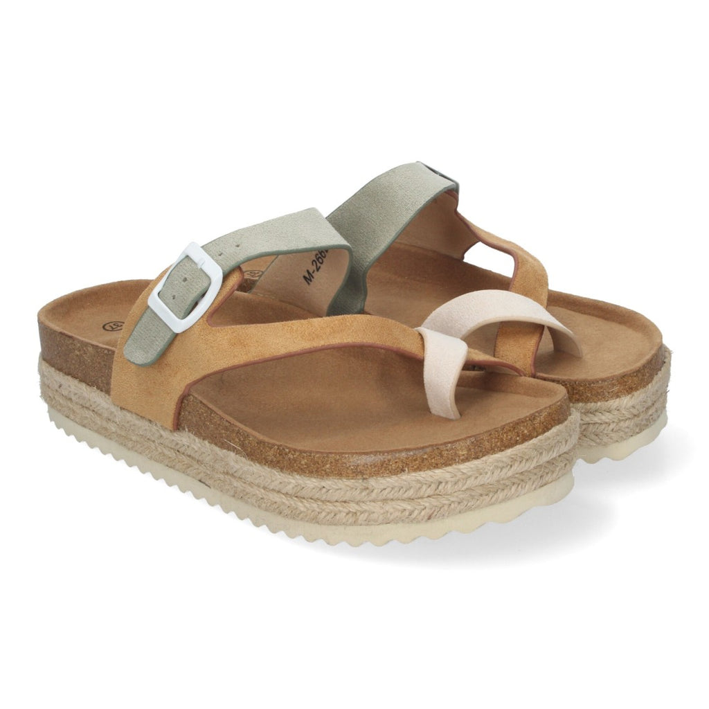 Sandalia de Plataforma de material Bio, Forradas de Yute - M-266-Camel