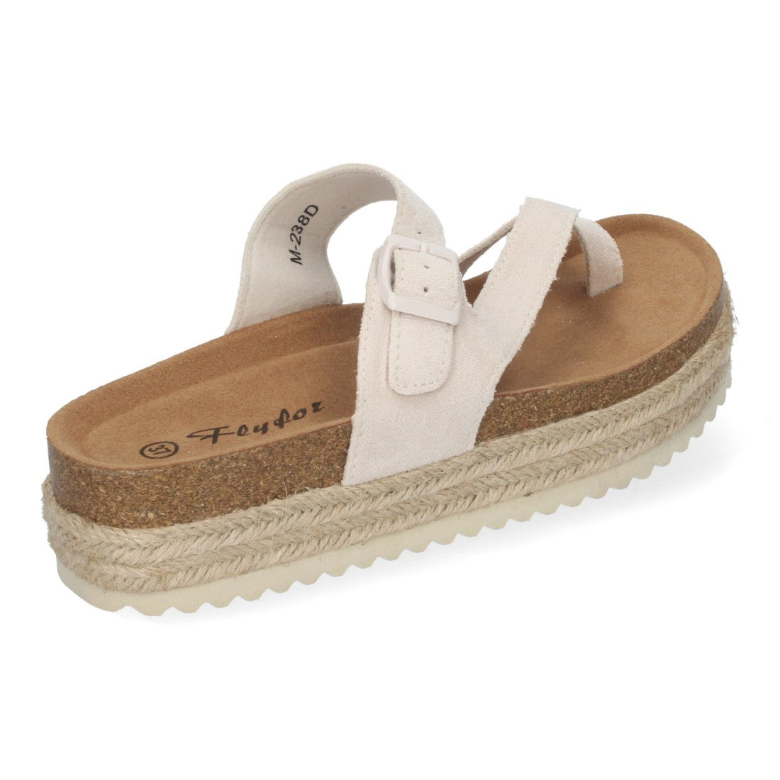 Sandalia Tipo Esclava con Plataforma -Beige