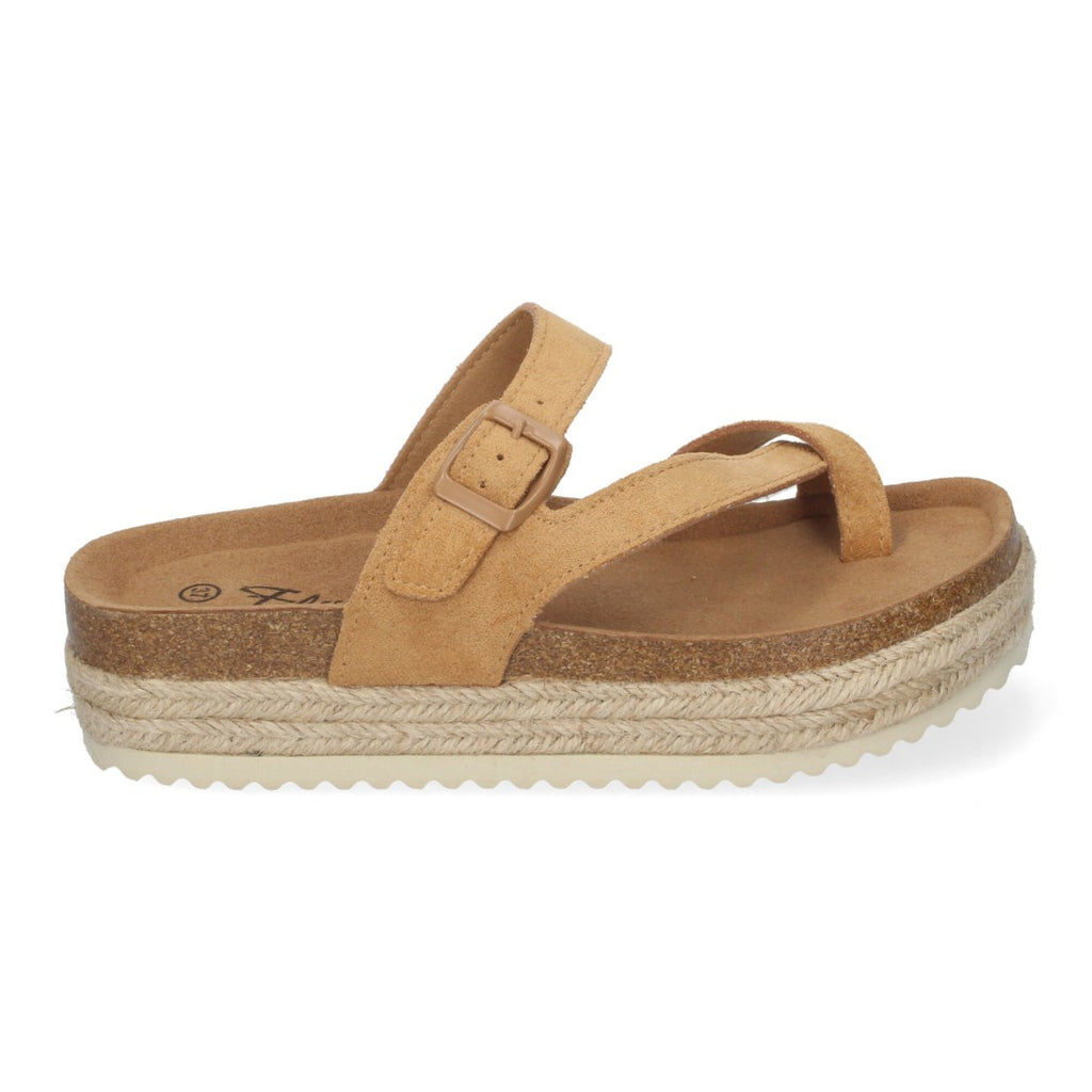 Sandalia Tipo Esclava con Plataforma-Taupe
