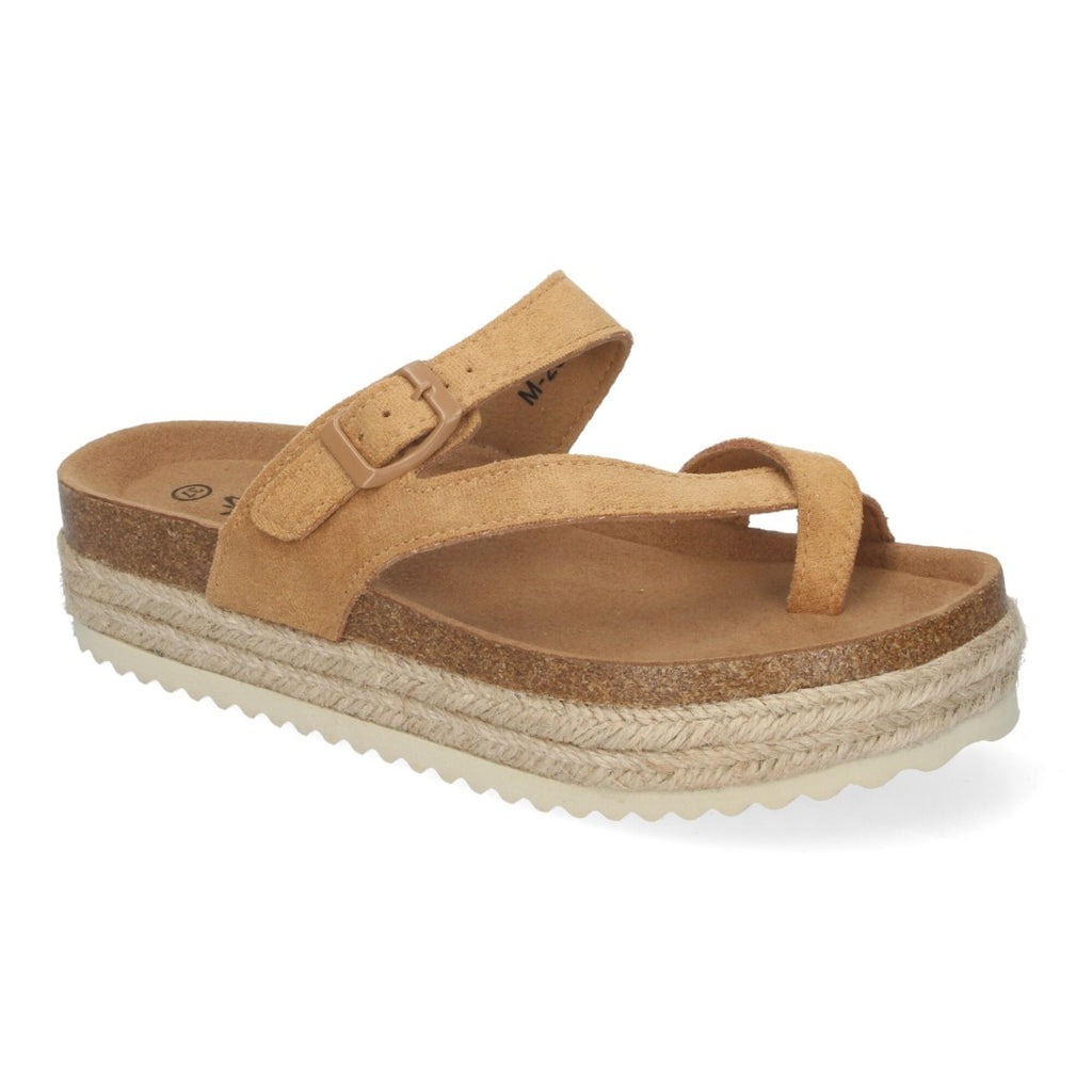 Sandalia Tipo Esclava con Plataforma-Taupe