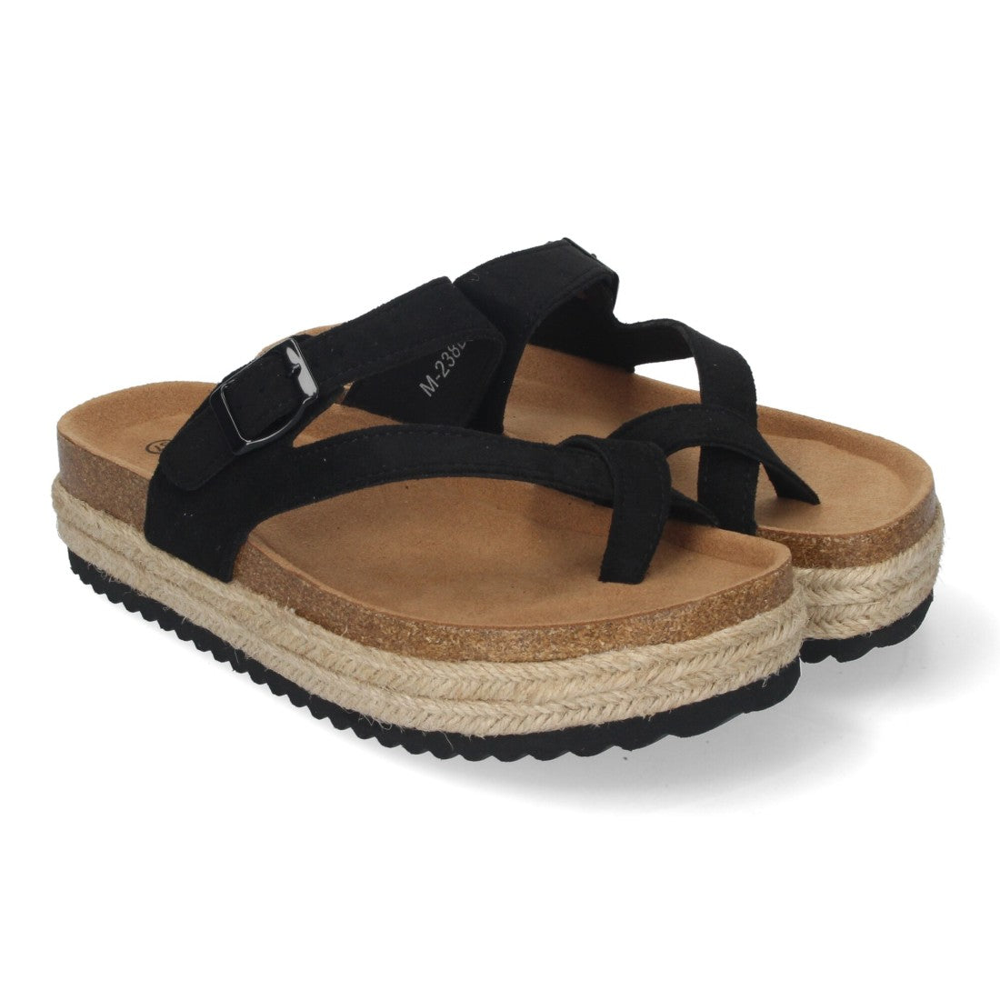 Sandalia Tipo Esclava con Plataforma -Negro