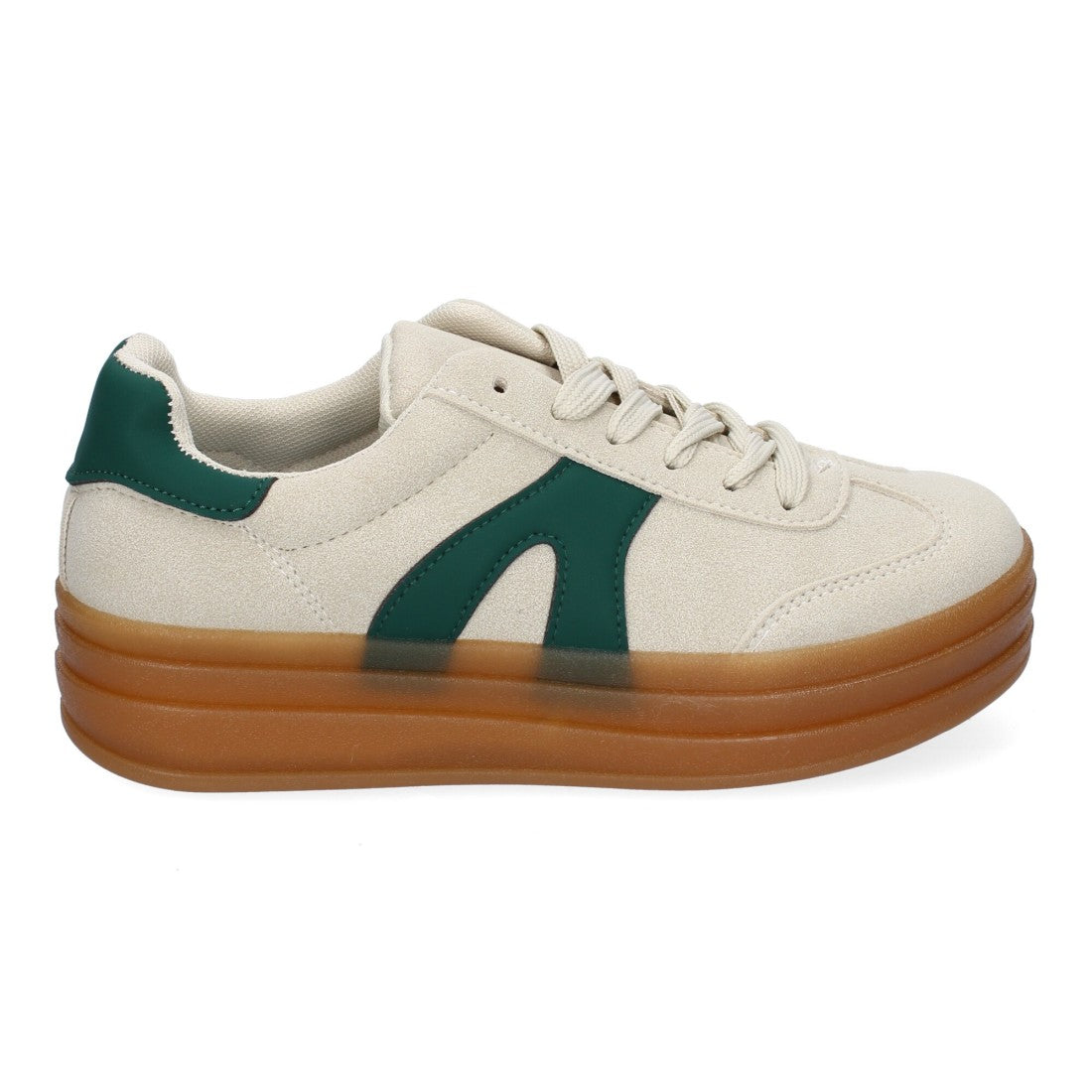 Zapatillas Deportivas Planas de Mujer, Diseño Moderno-Beige