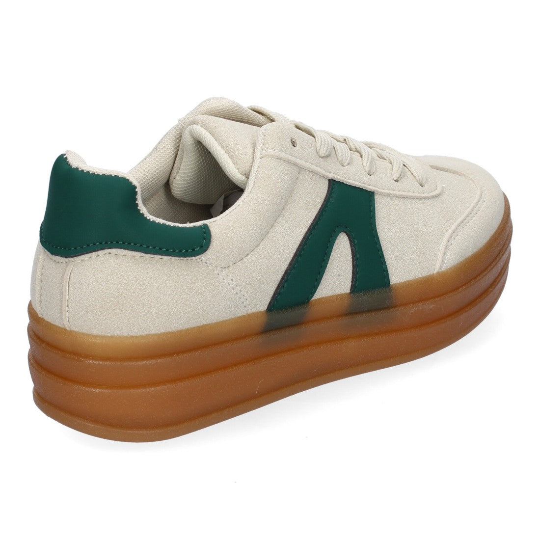 Zapatillas Deportivas Planas de Mujer, Diseño Moderno-Beige