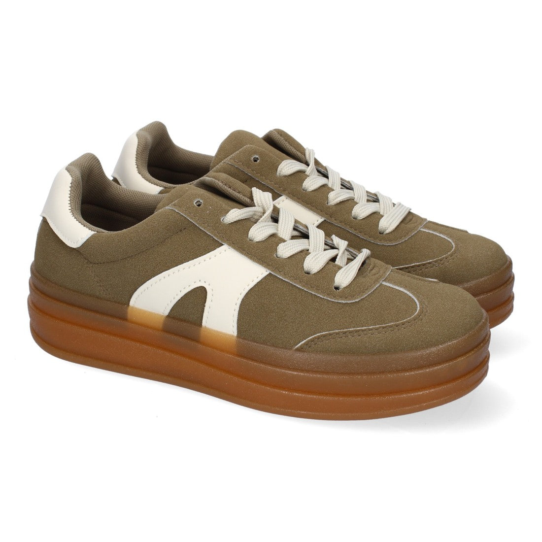 Zapatillas Deportivas Planas de Mujer, Diseño Moderno-Verde