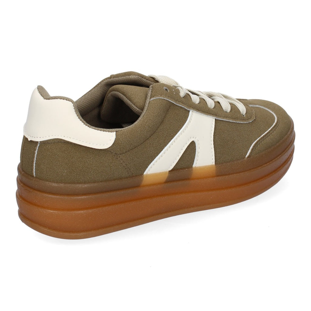 Zapatillas Deportivas Planas de Mujer, Diseño Moderno-Verde