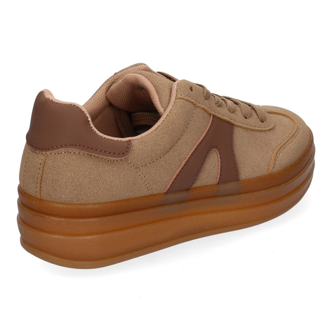 Zapatillas Deportivas Planas de Mujer, Diseño Moderno-Kaki
