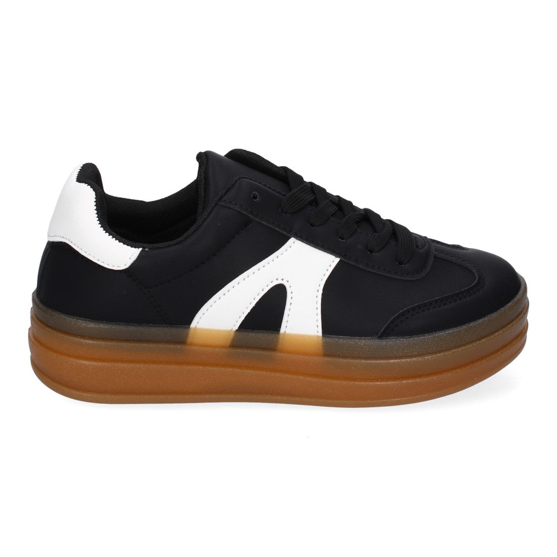 Zapatillas Deportivas Planas de Mujer, Diseño Moderno-Negro