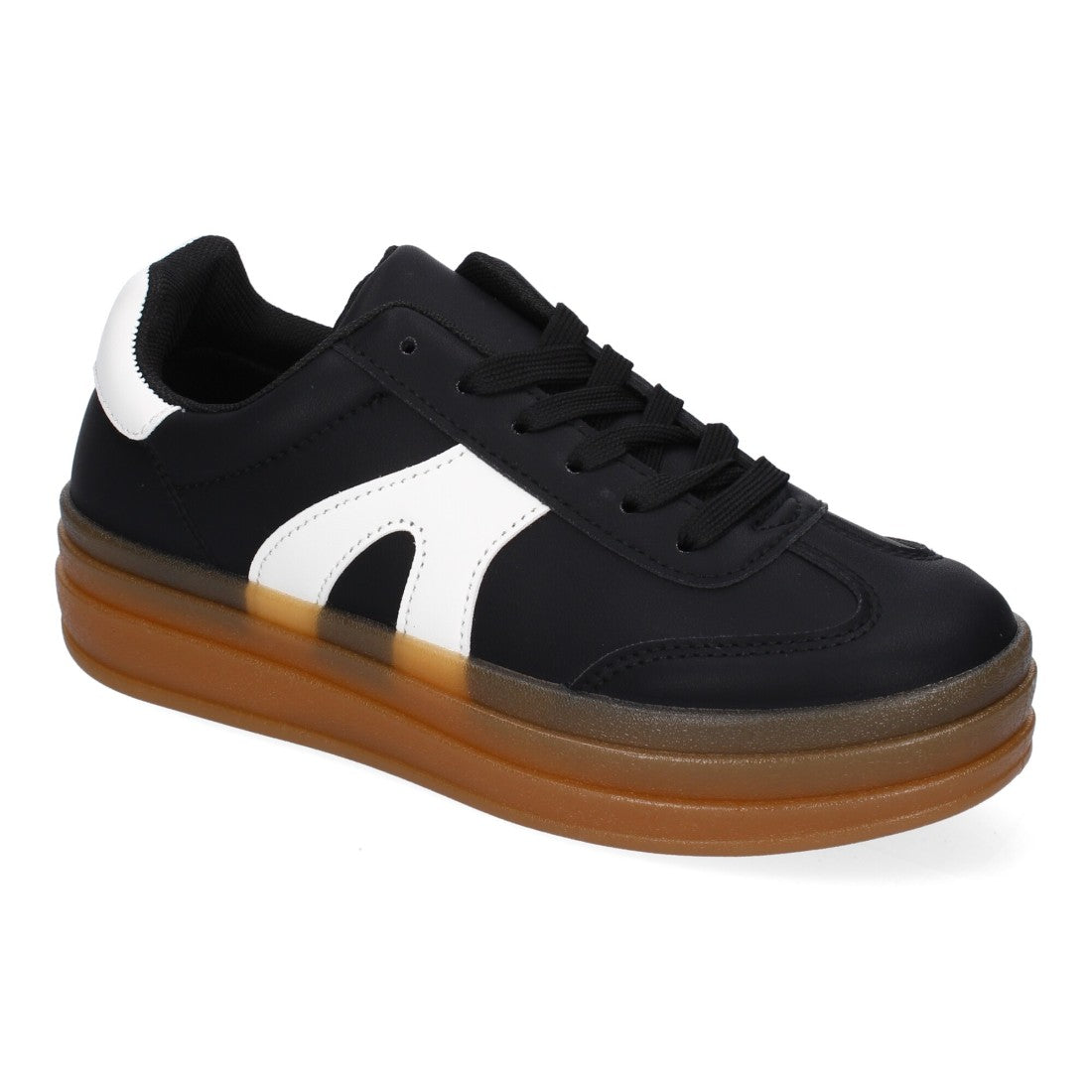 Zapatillas Deportivas Planas de Mujer, Diseño Moderno-Negro