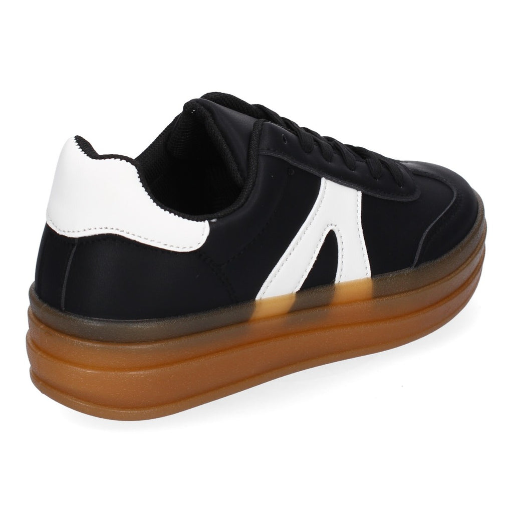 Zapatillas Deportivas Planas de Mujer, Diseño Moderno-Negro