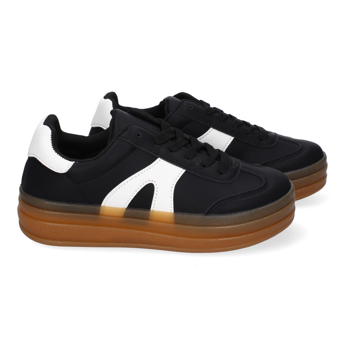 Zapatillas Deportivas Planas de Mujer, Diseño Moderno-Negro