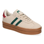 Zapatillas deportivas de mujer con doble plataforma  -Beige
