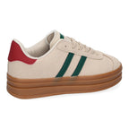 Zapatillas deportivas de mujer con doble plataforma  -Beige