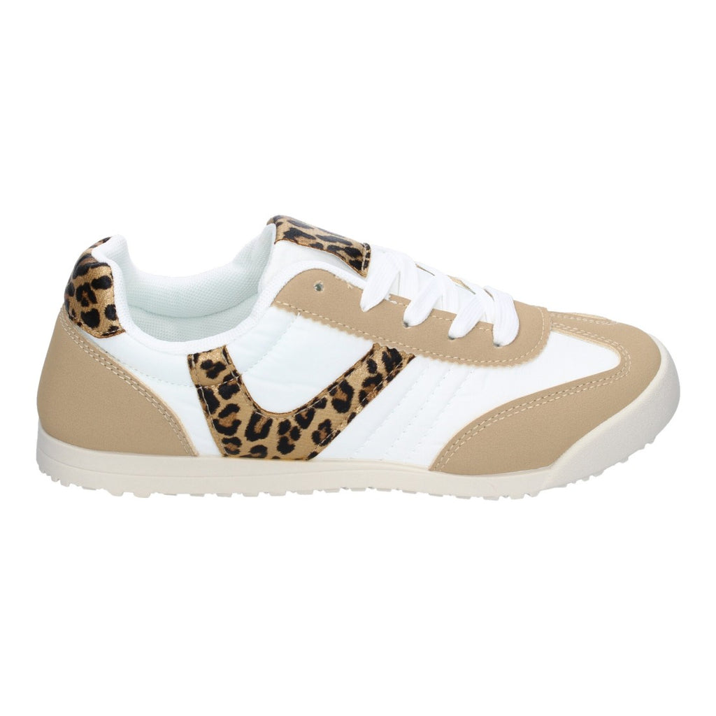 Sneaker Casual Beige con Animal Print