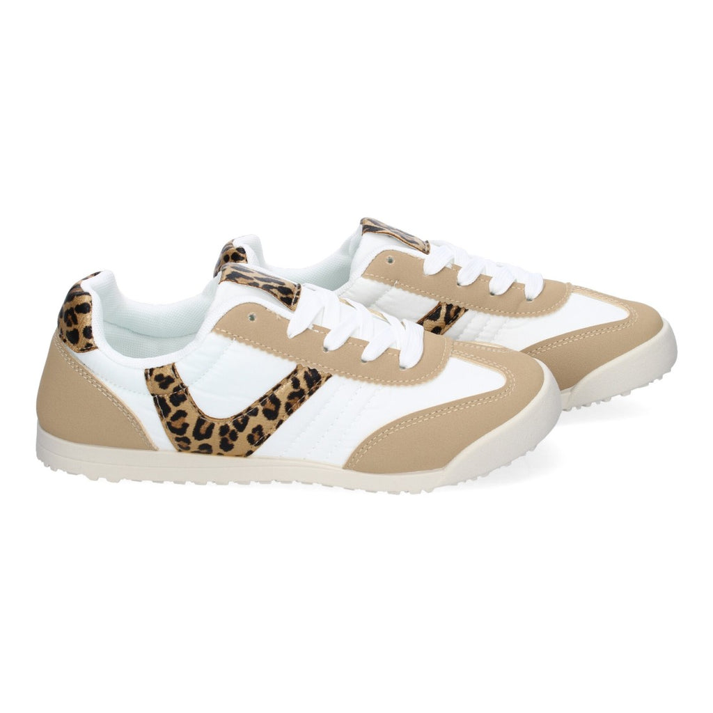 Sneaker Casual Beige con Animal Print