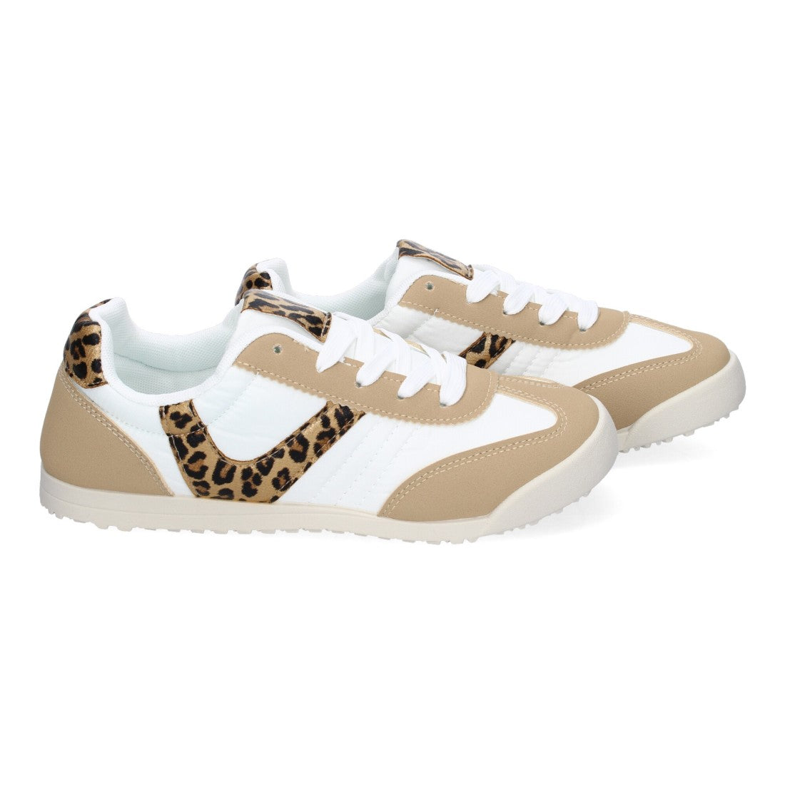 Sneaker Casual Beige con Animal Print