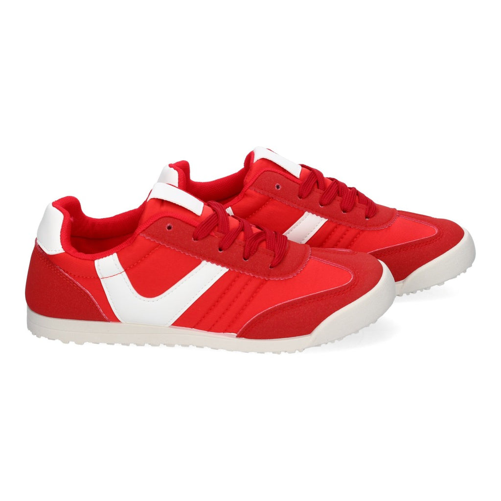 Sneaker Casual roja con Detalles Blancos