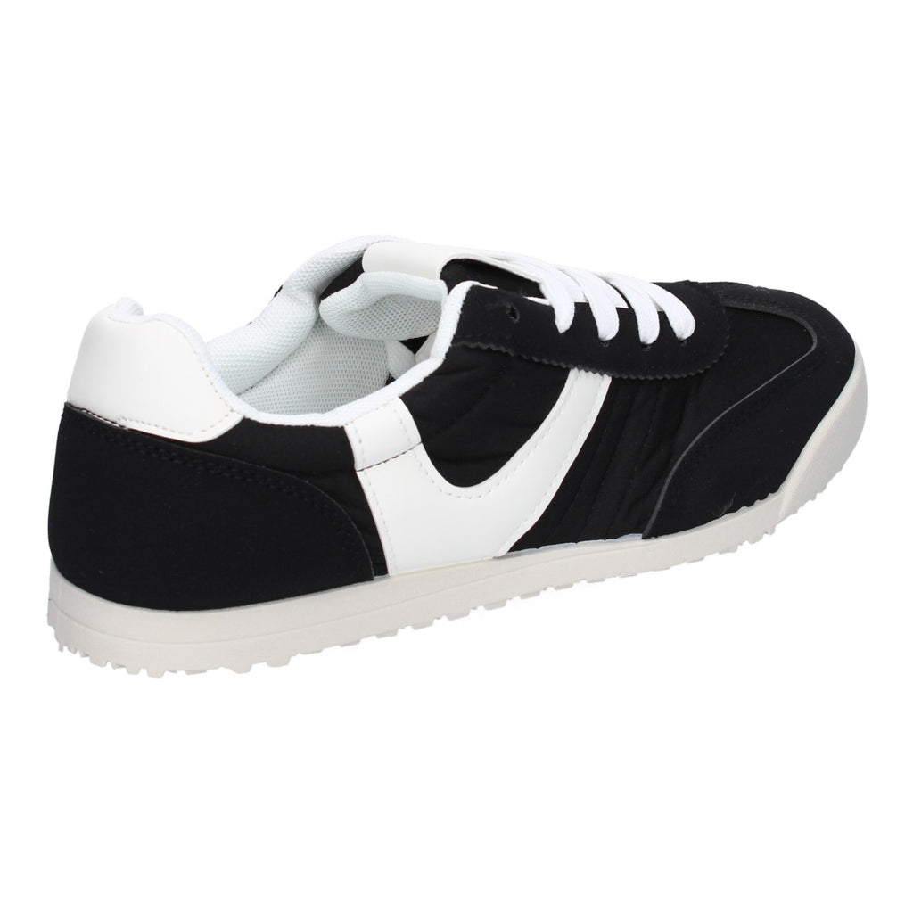 Sneaker Casual Negra con Detalles Blancos