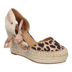 Alpargata Mujer de Cuña con Cintas-Leopardo