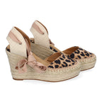 Alpargata Mujer de Cuña con Cintas-Leopardo
