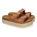 Sandalia plataforma yute doble Hebilla - M-239-Taupe