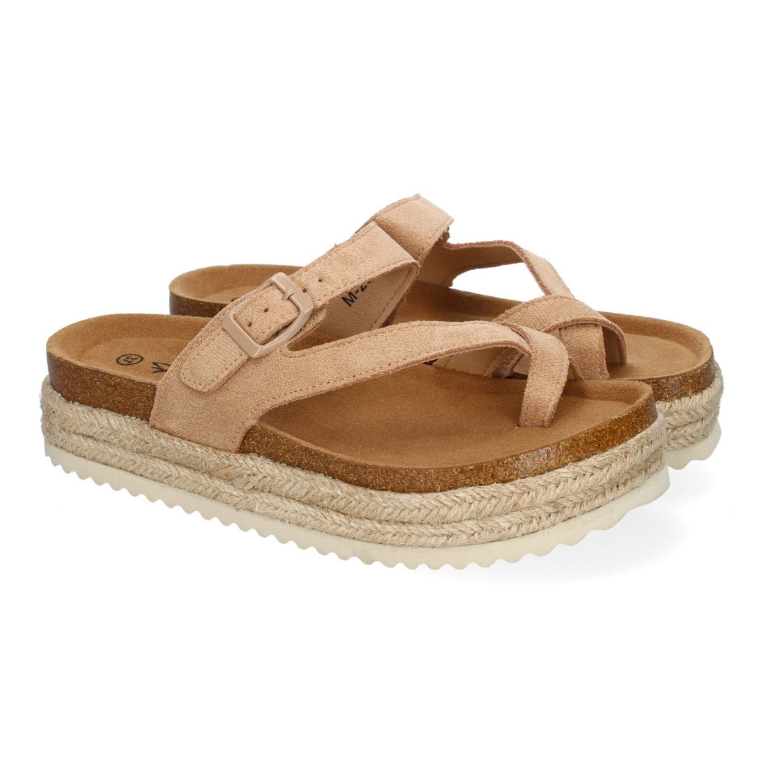 Sandalia Tipo Esclava con Plataforma -Kaki